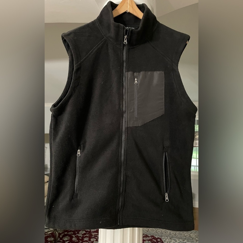 Beverly Hill Polo club Men's Black Fleece full zip up Vest size large
